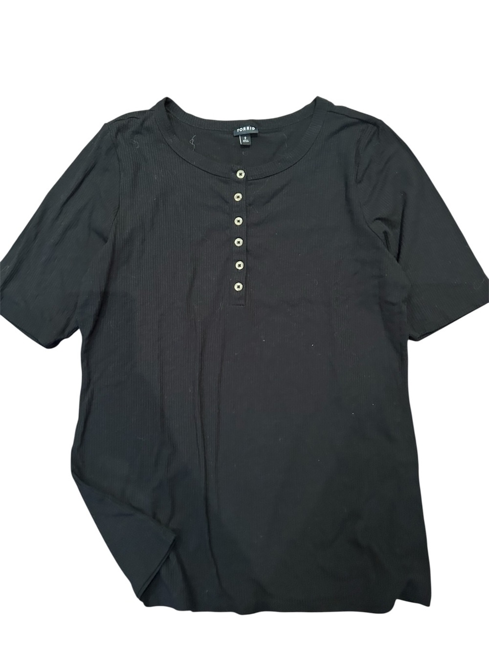 torrid Black Short Sleeve Henley Tee